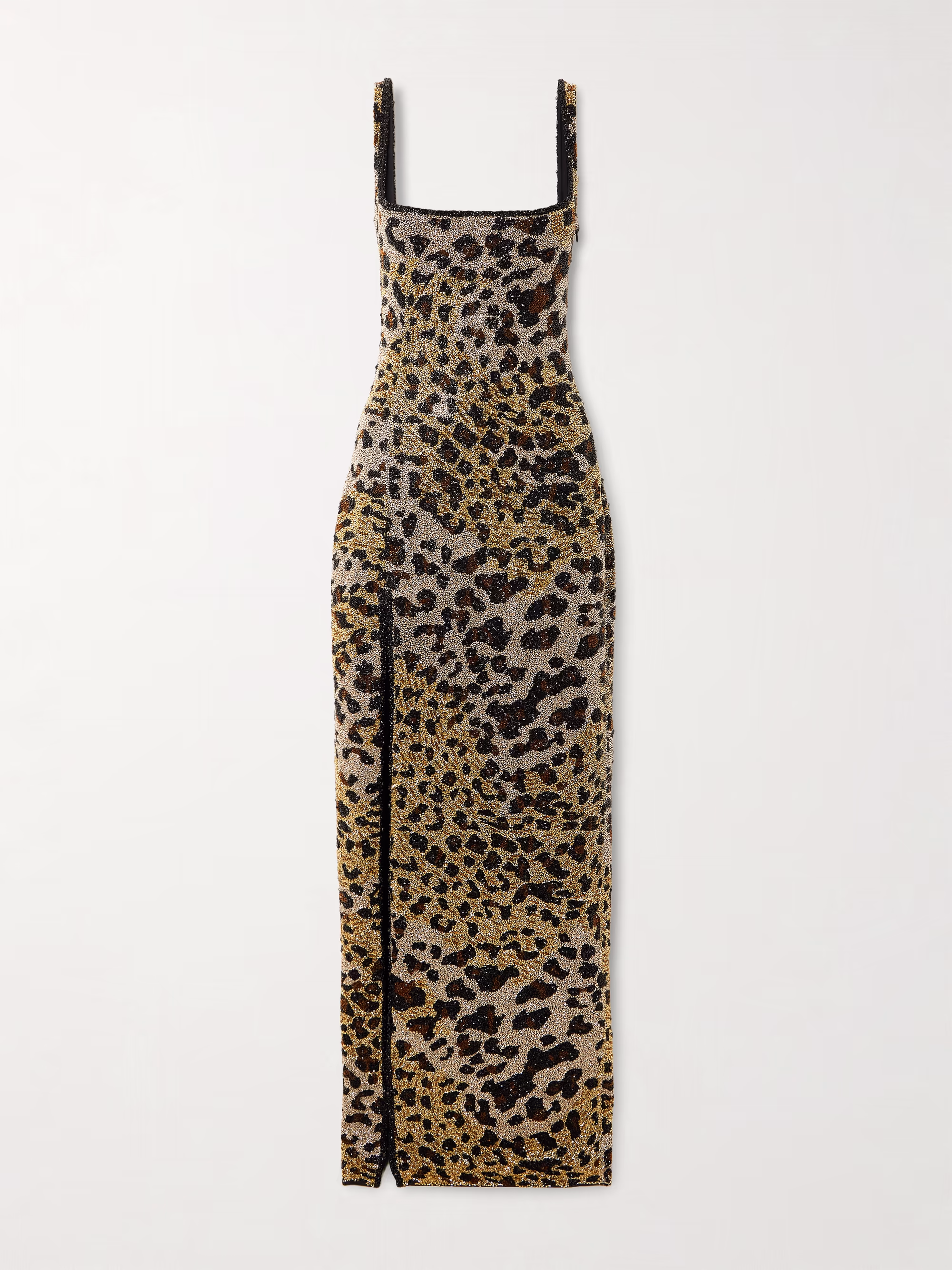 Eartha embellished leopard-print stretch-mesh gown
