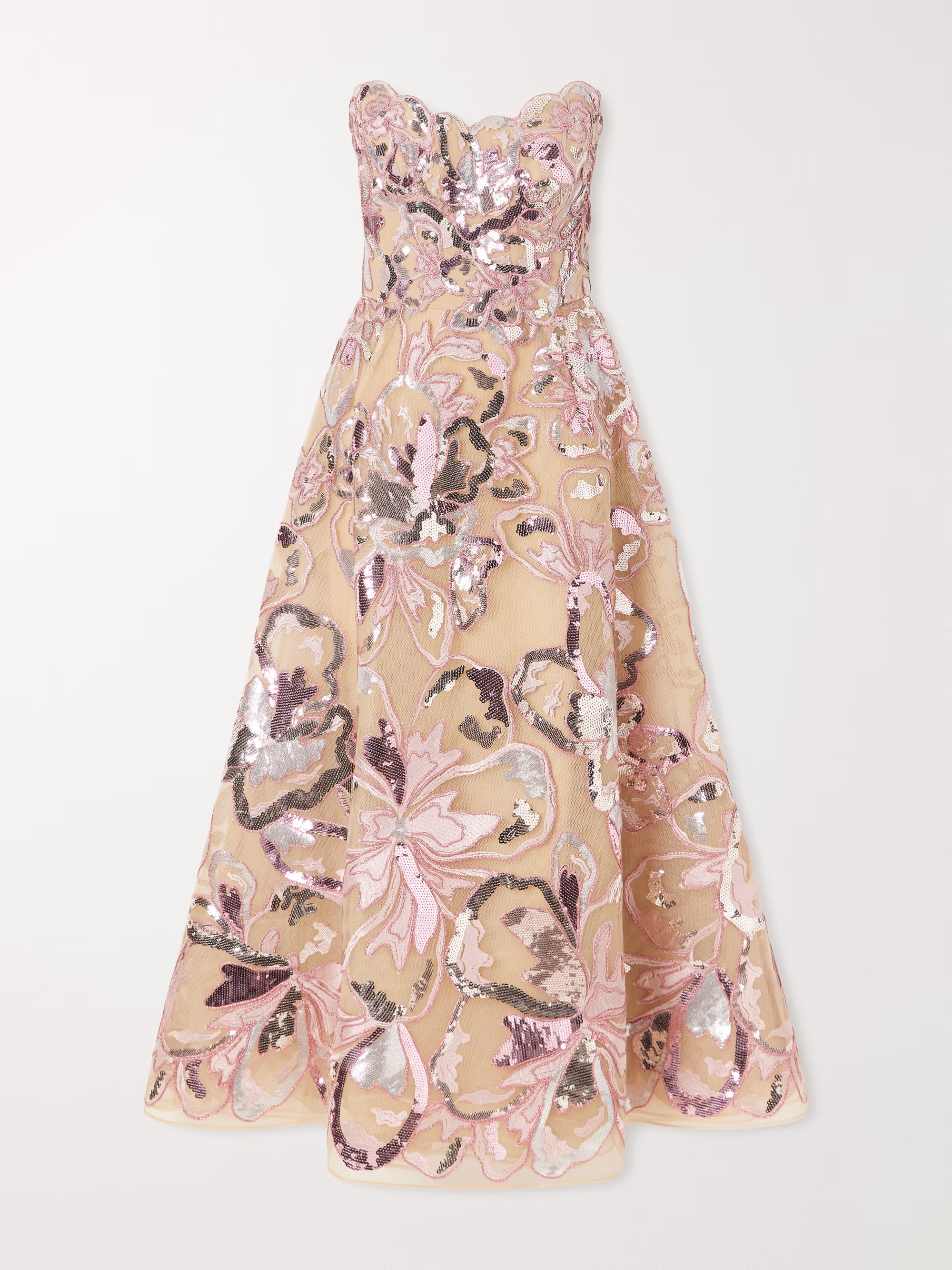 Sequin-embellished tulle gown